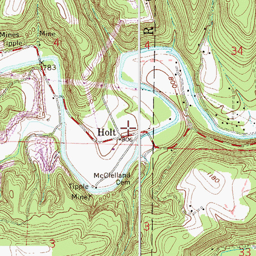 Topographic Map of Holt Post Office (historical), OH