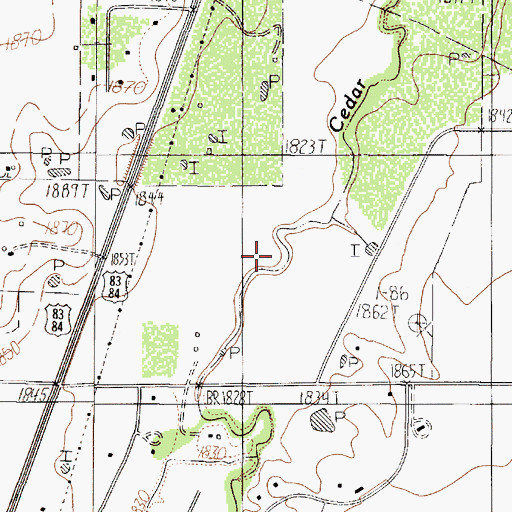 Topographic Map of Thompson - Sawyer Public Library, TX