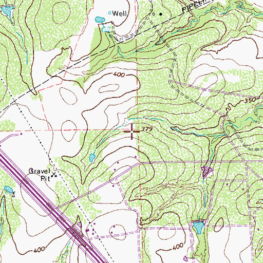 Topographic Map of Thousand Oaks Library, TX
