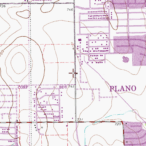 Topographic Map of W O Haggard, Junior Library, TX