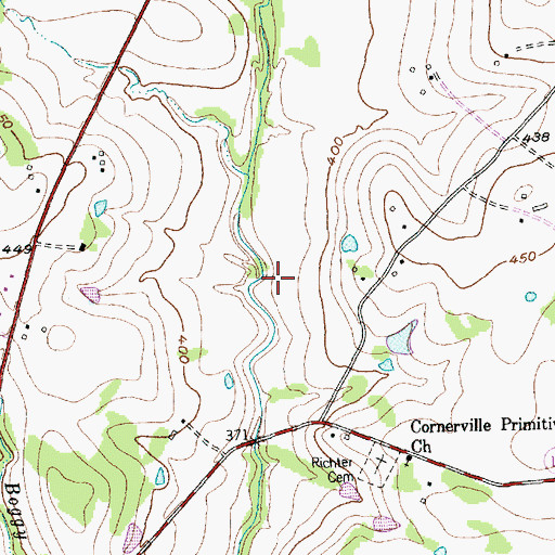Topographic Map of Walnut Creek Branch Library, TX