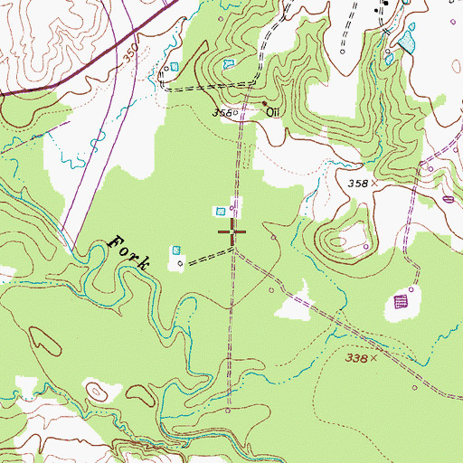 Topographic Map of Walter Branch Library, TX