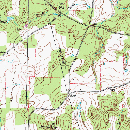 Topographic Map of Smith Branch Library, TX
