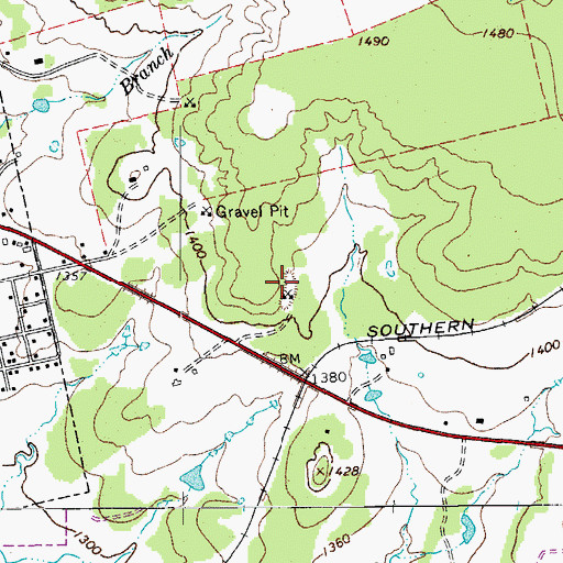 Topographic Map of Stephenville Public Library, TX