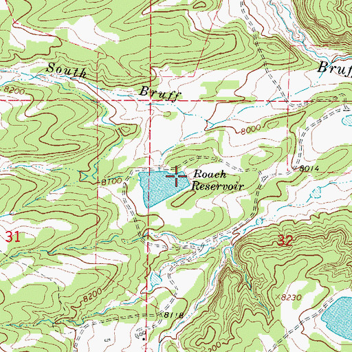 Topographic Map of Roache Dam, CO