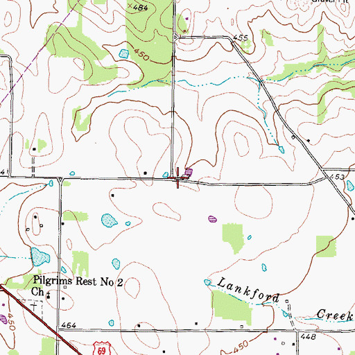 Topographic Map of Robinson - Westchase Branch Library, TX