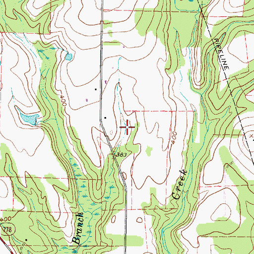 Topographic Map of Moody Branch Library, TX