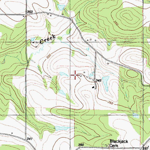 Topographic Map of Moore Memorial Public Library, TX