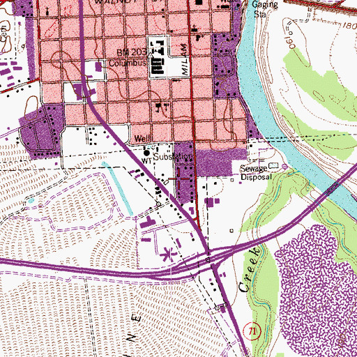 Topographic Map of Nesbitt Memorial Library, TX