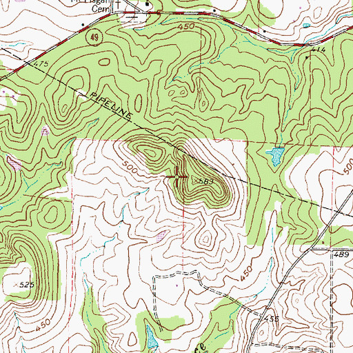 Topographic Map of Mancuso Branch Library, TX