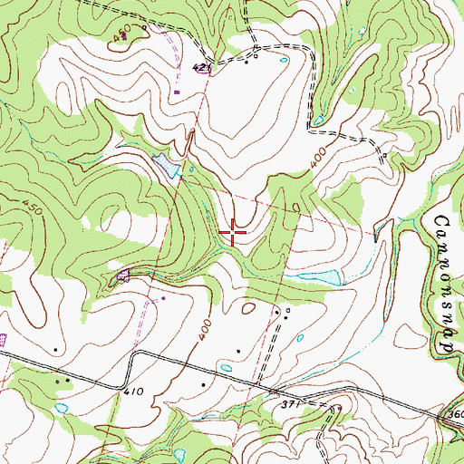Topographic Map of Marlin Public Library, TX