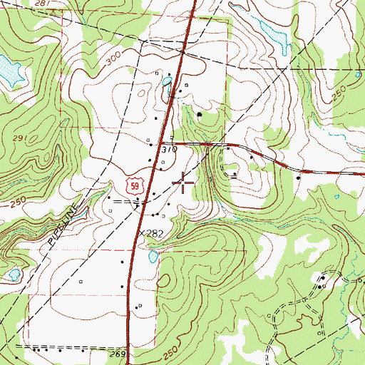 Topographic Map of Marshall Public Library, TX