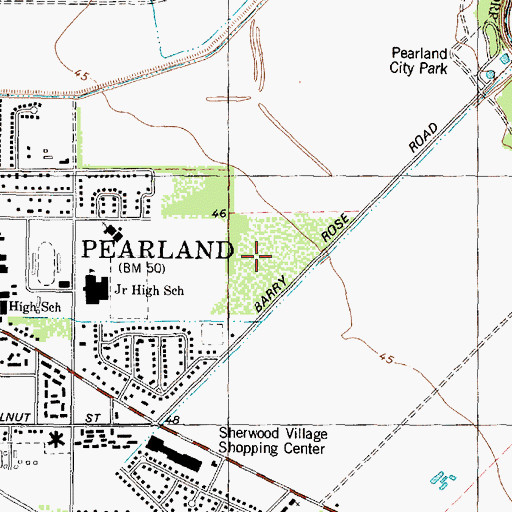 Topographic Map of Jacksonville Public Library, TX