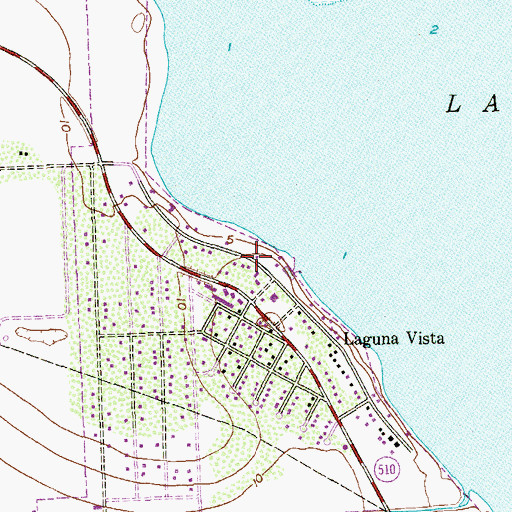 Topographic Map of Laguna Vista Public Library, TX