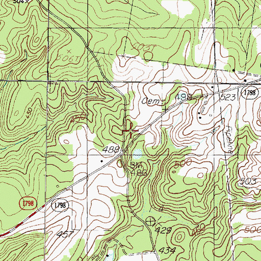 Topographic Map of Longview Public Library, TX