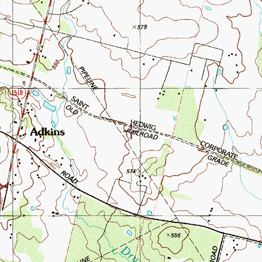 Topographic Map of Herman Brown Free Library, TX