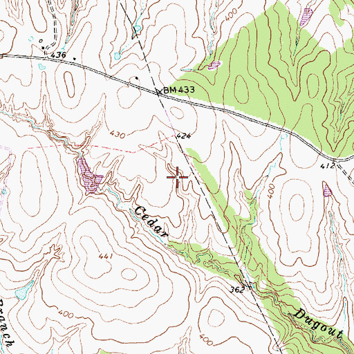 Topographic Map of Fairfield Library, TX
