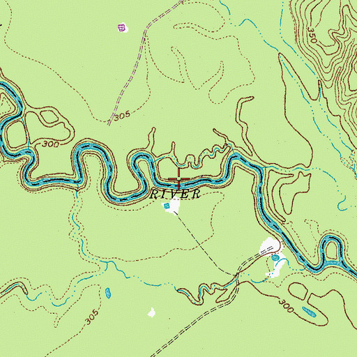 Topographic Map of Flores Branch Library, TX