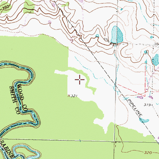 Topographic Map of Frank Branch Library, TX