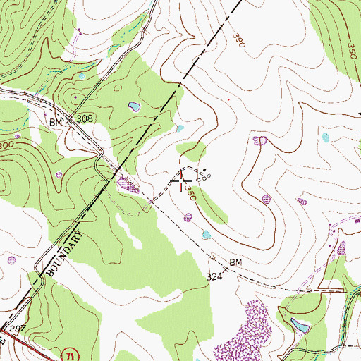 Topographic Map of Gilliam Memorial Public Library, TX