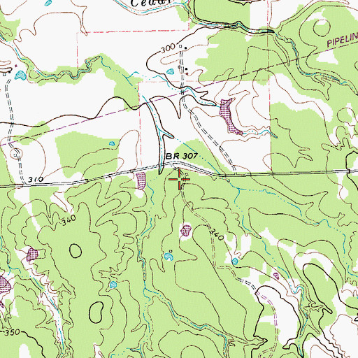 Topographic Map of Grand Prairie Memorial Library, TX