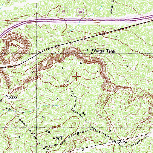 Topographic Map of Hansford County Library, TX