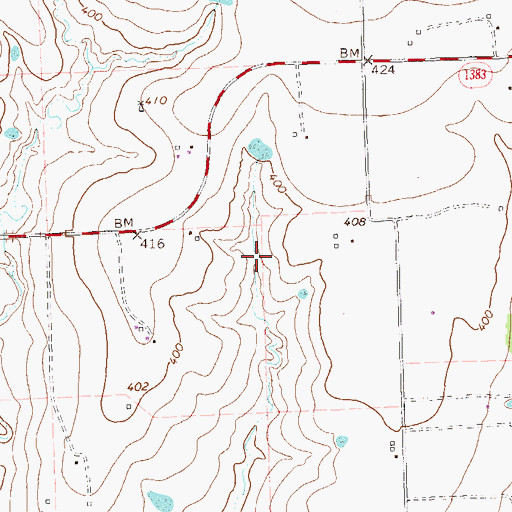 Topographic Map of Cockrell Hill Public Library, TX