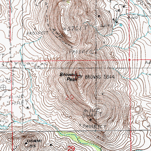 Topographic Map of Browns Peak, AZ