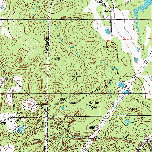 Topographic Map of Cuero Public Library, TX