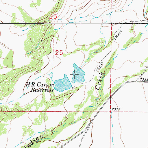 Topographic Map of H R Carson Reservoir Number 2, CO