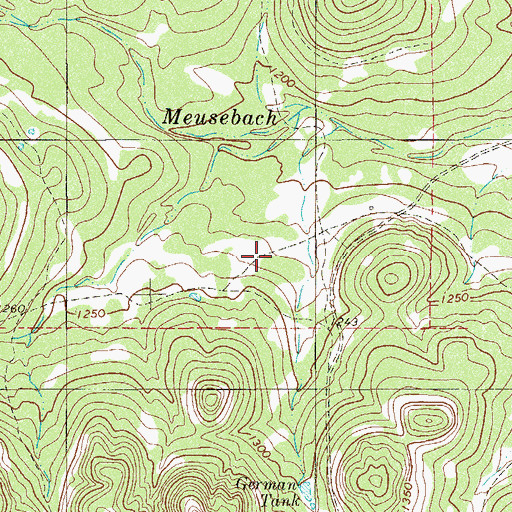 Topographic Map of DeLeon City County Library, TX