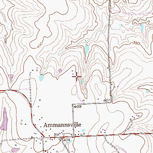 Topographic Map of DeSoto Public Library, TX