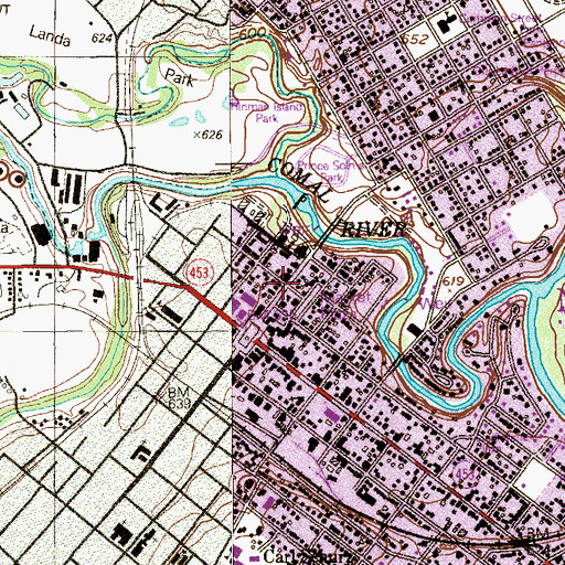 Topographic Map of Dittlinger Memorial Library, TX