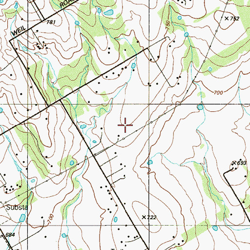 Topographic Map of Edwards Public Library, TX