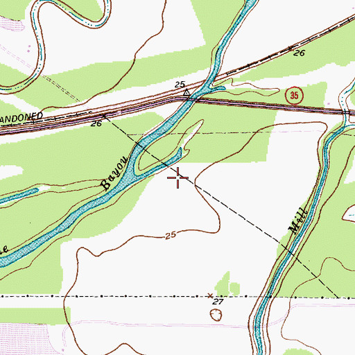Topographic Map of Brazoria Community Library, TX