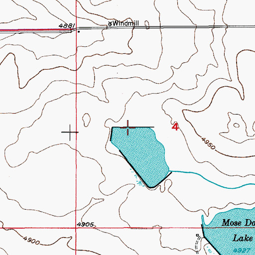 Topographic Map of Mose Davis Number 2 Dam, CO