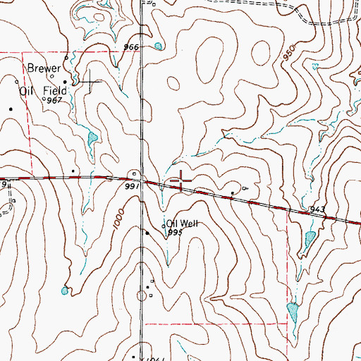 Topographic Map of Burleson Public Library, TX