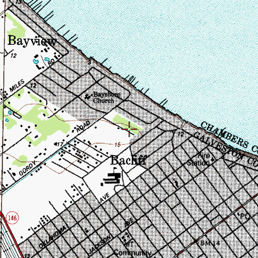 Topographic Map of Camp County Public Library, TX