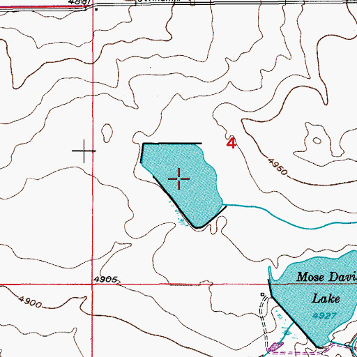 Topographic Map of Mose Davis Reservoir Number 2, CO