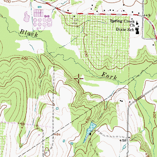 Topographic Map of Aldine Branch Library, TX