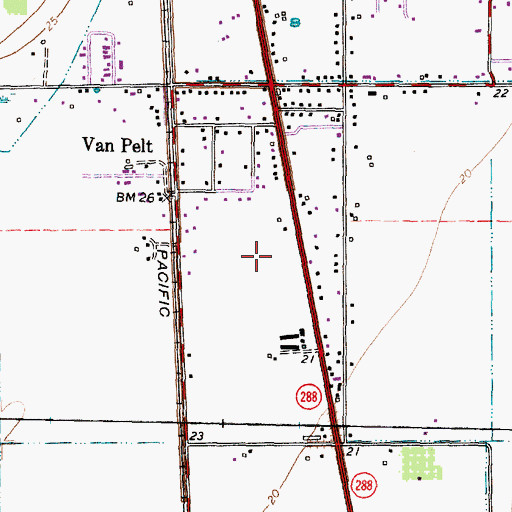 Topographic Map of Angleton Library, TX