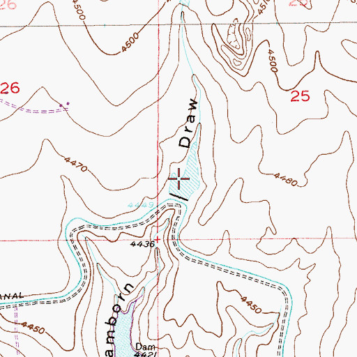 Topographic Map of Lamborn Reservoir Number 1, CO