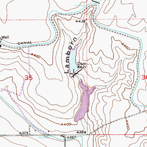 Topographic Map of Lamborn Number 2 Dam, CO