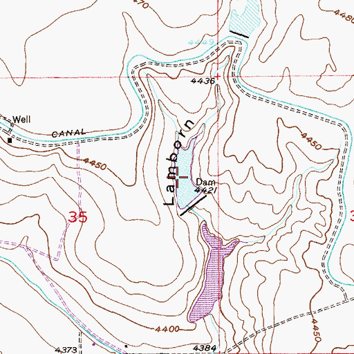 Topographic Map of Lamborn Reservoir Number 2, CO