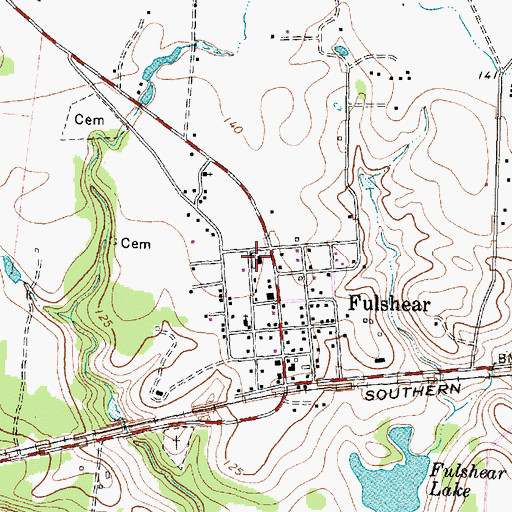 Topographic Map of Bob Lutts Fulshear/Simonton Branch Library, TX