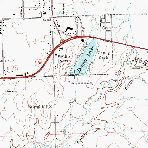 Topographic Map of Denny Lake Dam, CO