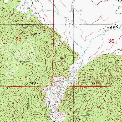Topographic Map of Harvey Brothers Reservoir, CO