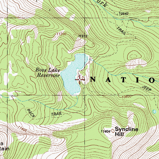 Topographic Map of Boss Lake Dam, CO