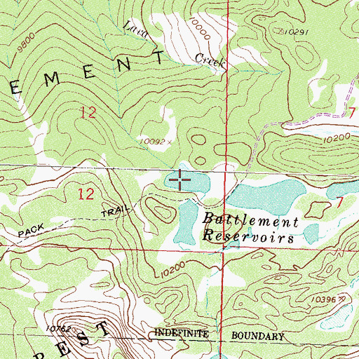 Topographic Map of Battlement Number 1 Reservoir, CO