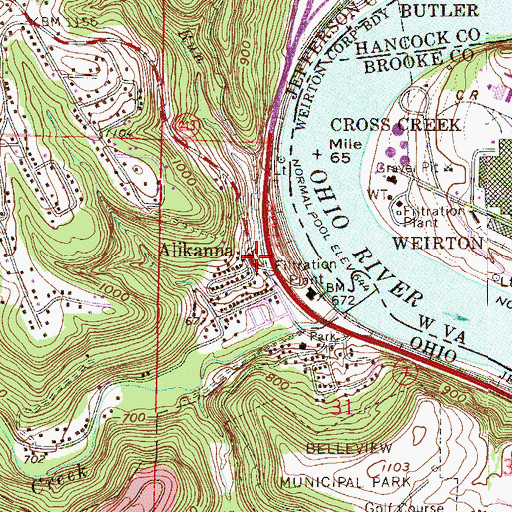 Topographic Map of Alikanna Post Office (historical), OH